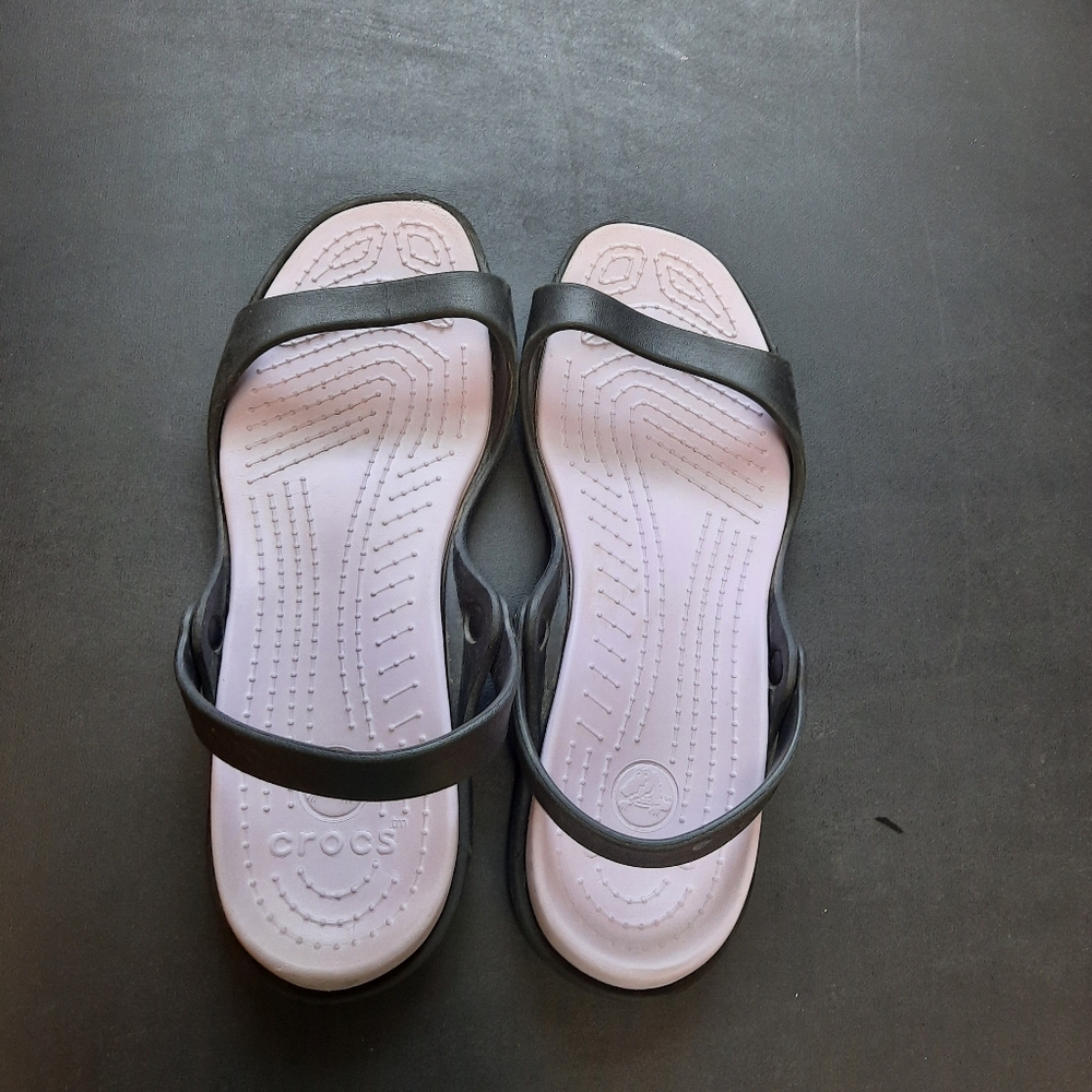Crocs  Womens Size 10 Black Slip On Open Toe Comfort Sandals Shoes